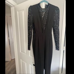 Express black lace jumpsuit